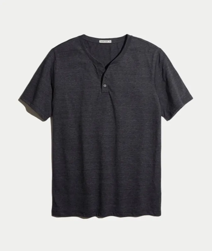 Shortsleeve Henley in Charcoal sold by Marine Layer