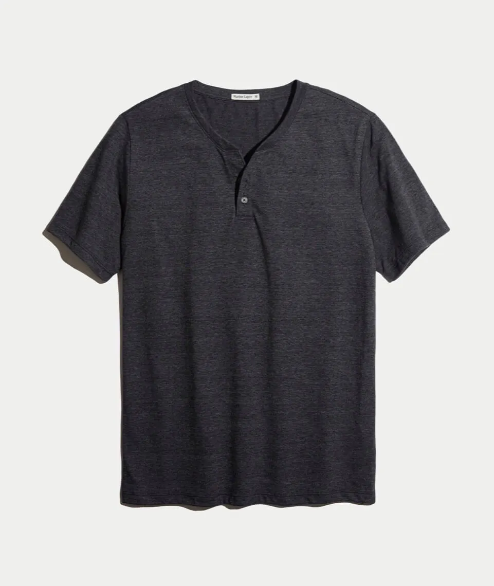 Shortsleeve Henley in Charcoal sold by Marine Layer