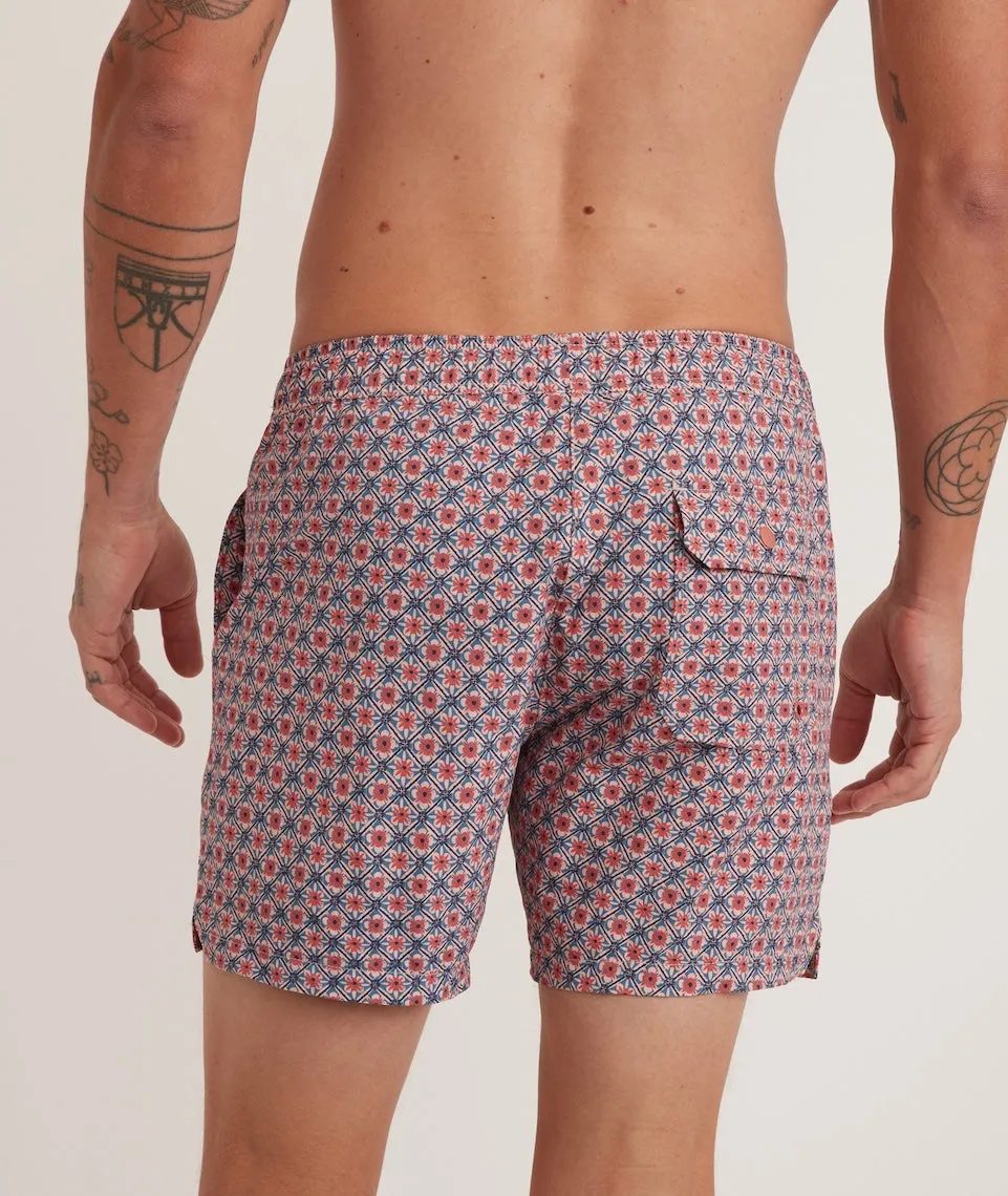 5" Swim Trunk in Faded Rose Geo Print sold by Marine Layer product image thumbnail 5