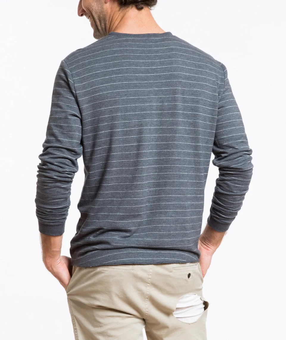 Double Knit Henley - Midnight Navy Stripe sold by Marine Layer product image thumbnail 2