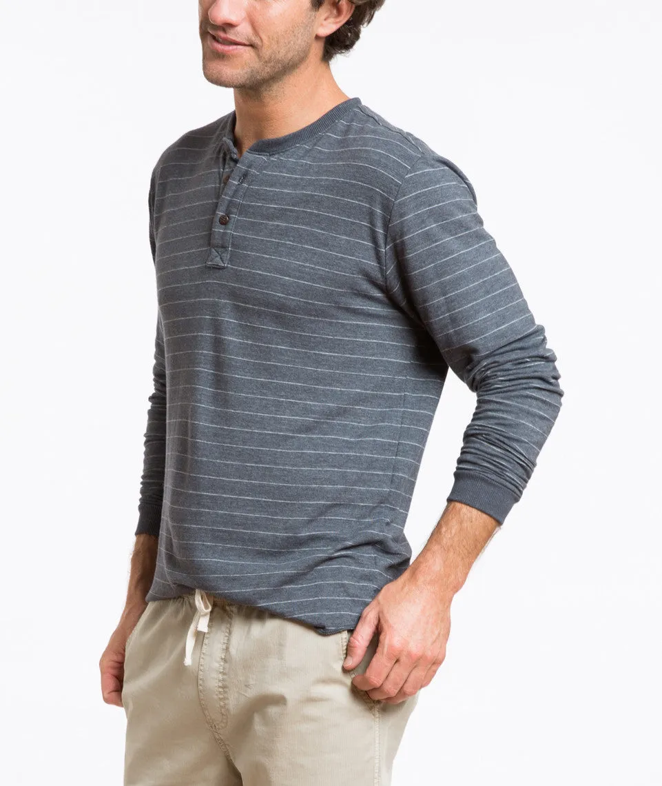 Double Knit Henley - Midnight Navy Stripe sold by Marine Layer product image thumbnail 3