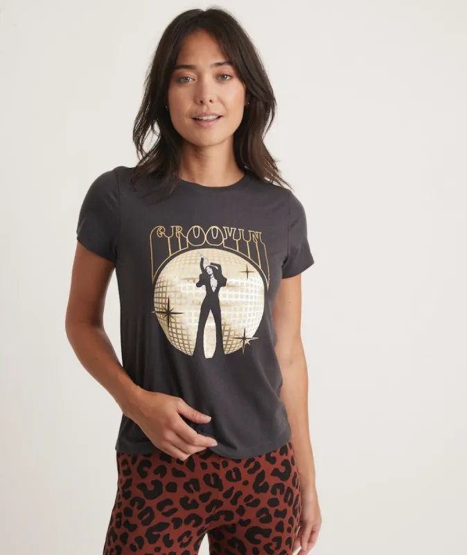 Respun Graphic Classic Crew in Faded Black sold by Marine Layer