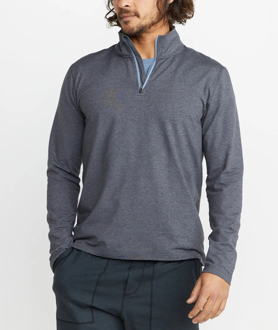 Huntley Sport Quarter Zip in Heather Grey sold by Marine Layer product image thumbnail 2