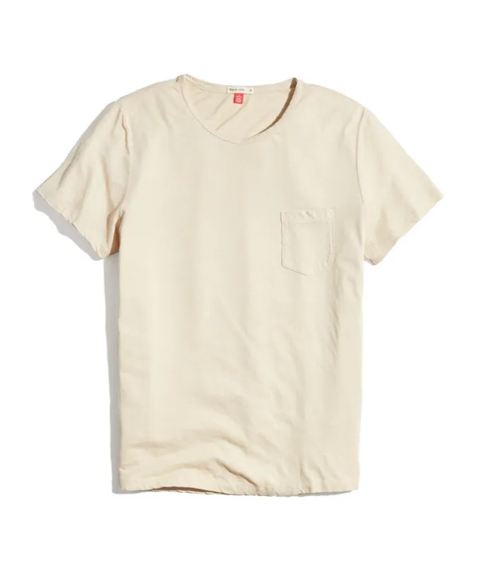 Relaxed Hemp Cotton Pocket Tee in Sand sold by Marine Layer