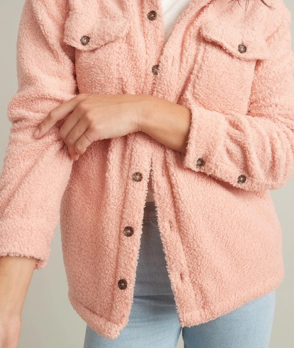 Eden Sherpa Overshirt in Coral Cloud sold by Marine Layer product image thumbnail 4