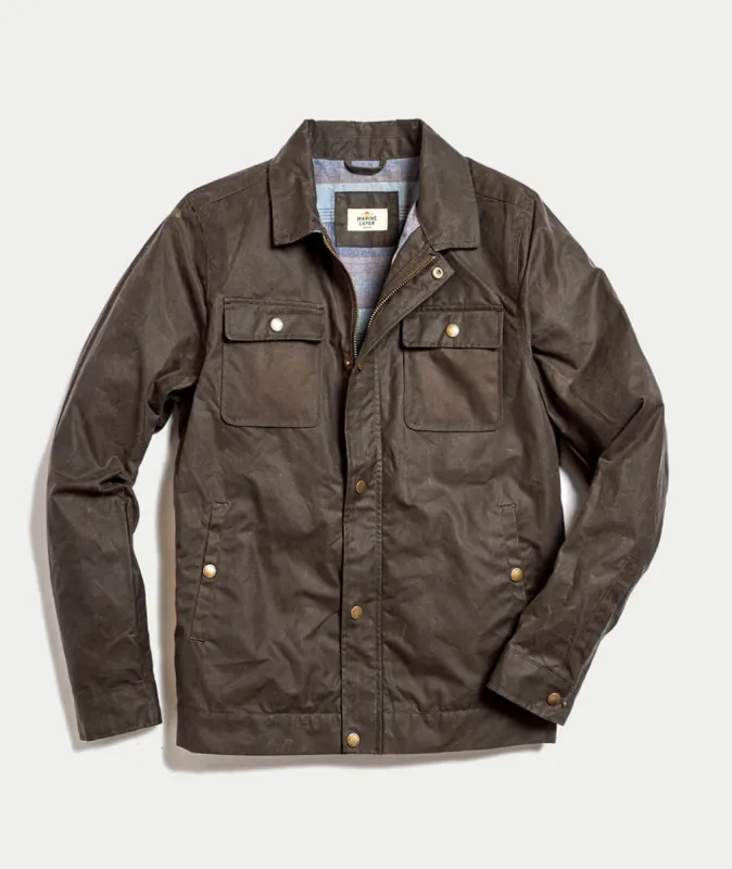 Wax Field Jacket in Oakland Brown sold by Marine Layer
