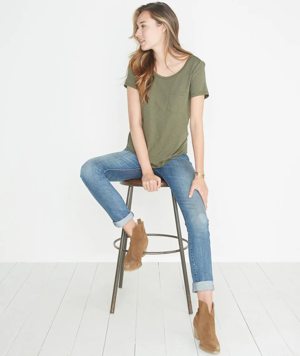 Boyfriend Pocket Tee in Admiral Green sold by Marine Layer product image thumbnail 3
