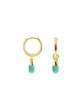 Kris Nations Chill Pill Huggie Hoop Earrings in Turquoise/Gold sold by Marine Layer