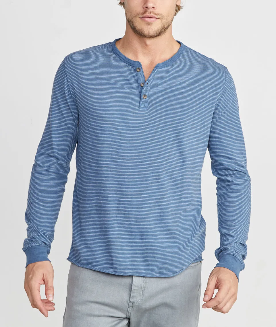 Lightweight Henley in Vintage Indigo Stripe sold by Marine Layer product image thumbnail 2