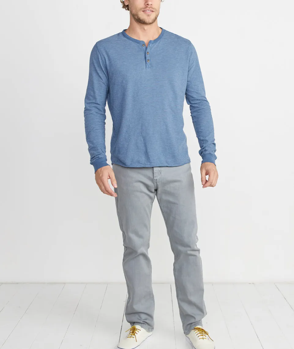 Lightweight Henley in Vintage Indigo Stripe sold by Marine Layer product image thumbnail 3