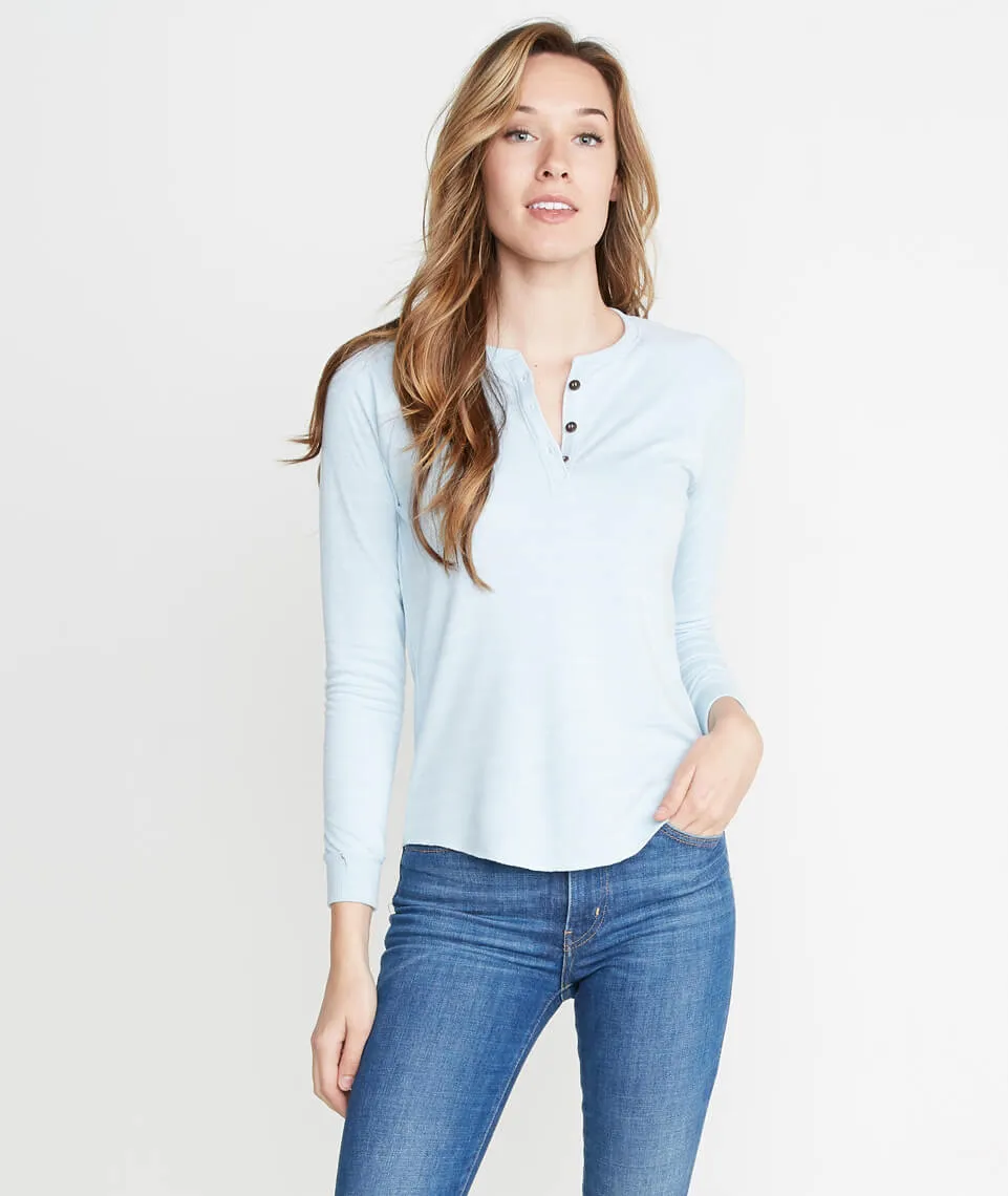 Double Knit Henley in Carolina Blue Stripe sold by Marine Layer product image thumbnail 2