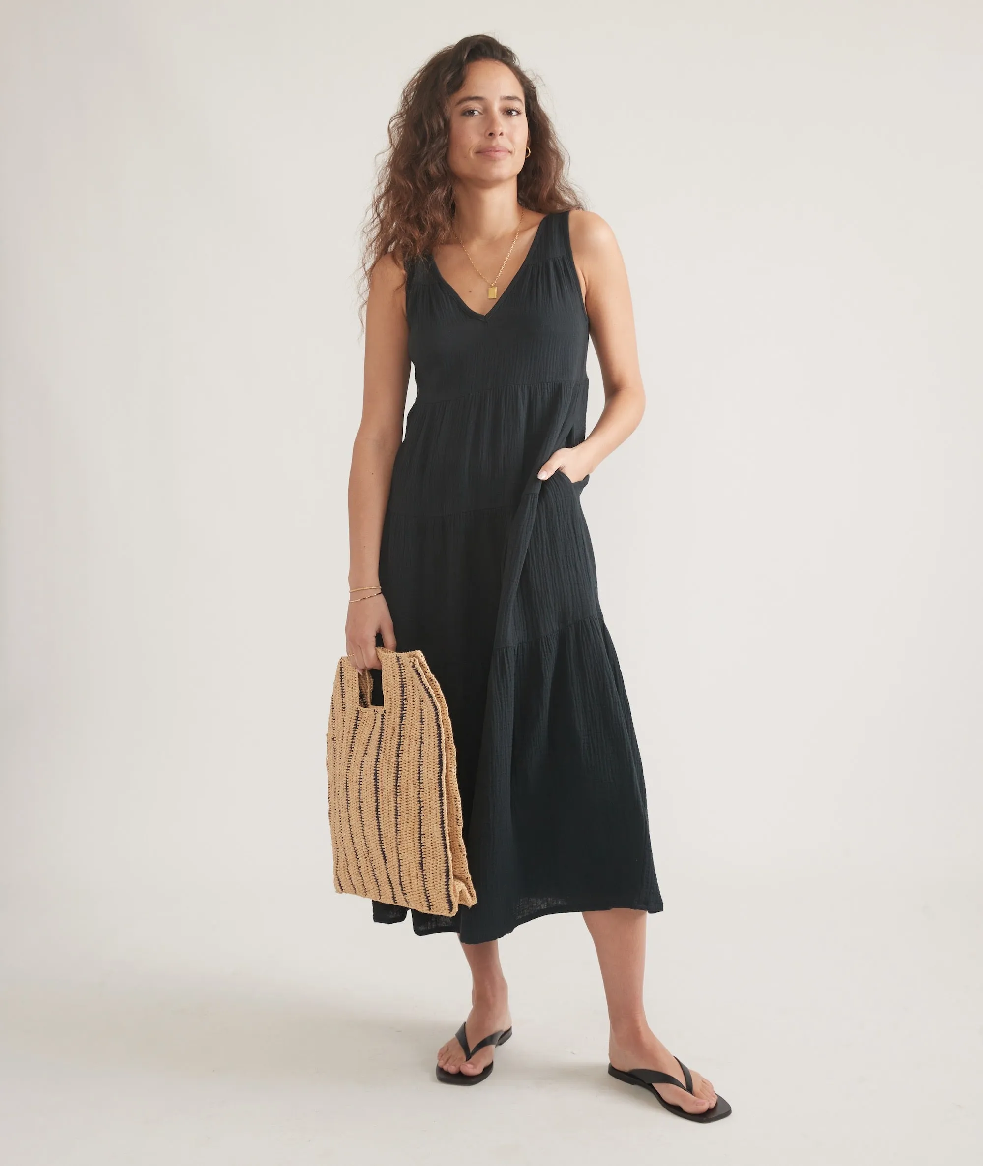 Corinne Double Cloth Maxi Dress sold by Marine Layer product image thumbnail 3