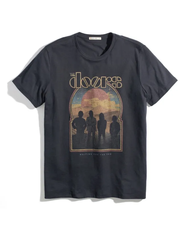 The Doors Unisex Tee in Faded Black sold by Marine Layer