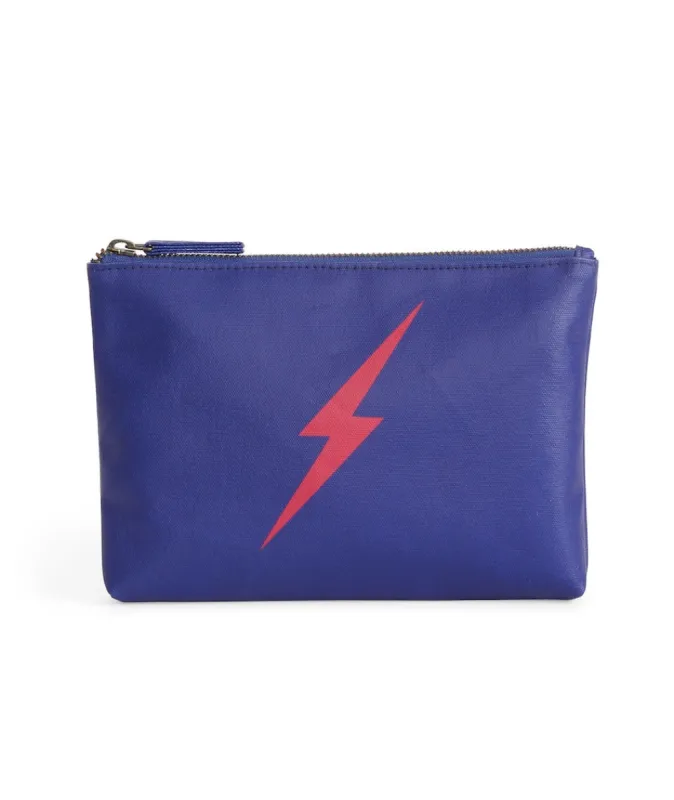 Small Pouch in Navy/Lightning Bolt sold by Marine Layer