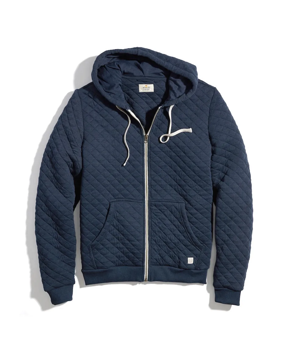 Corbet Quilted Full Zip Hoodie sold by Marine Layer
