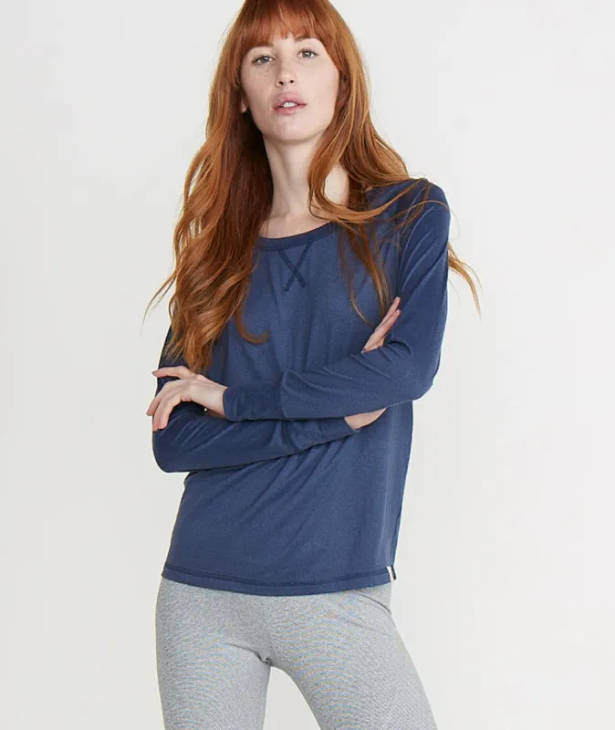 Serena Crewneck in Navy sold by Marine Layer
