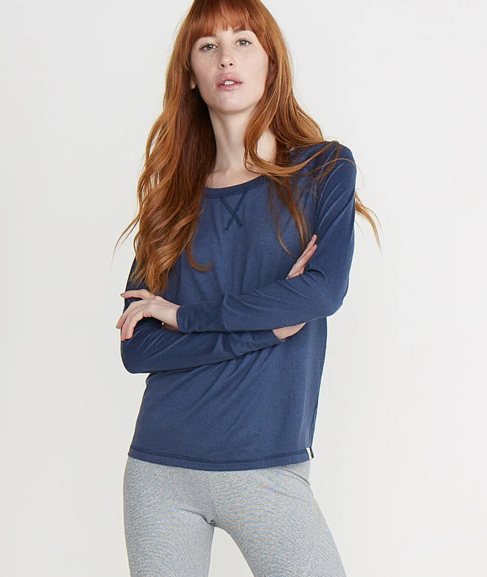 Serena Crewneck in Navy sold by Marine Layer