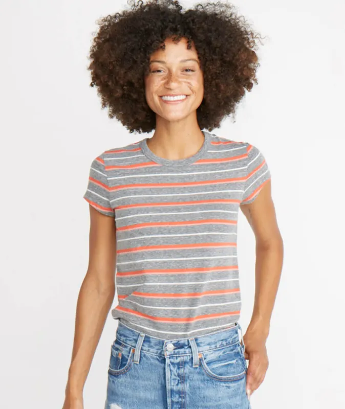 Classic Crew in Multi Stripe sold by Marine Layer