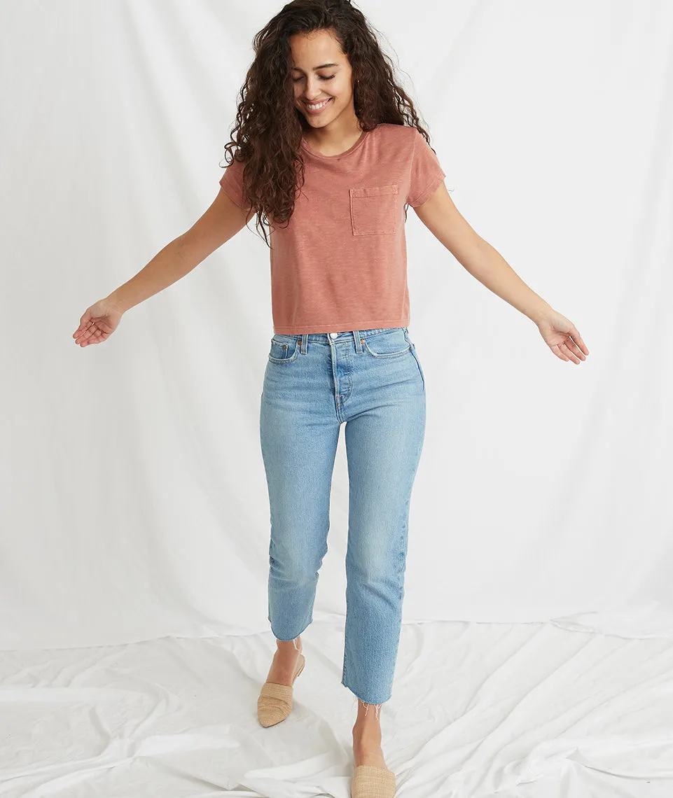 Crop Pocket Tee in Baked Clay sold by Marine Layer product image thumbnail 4