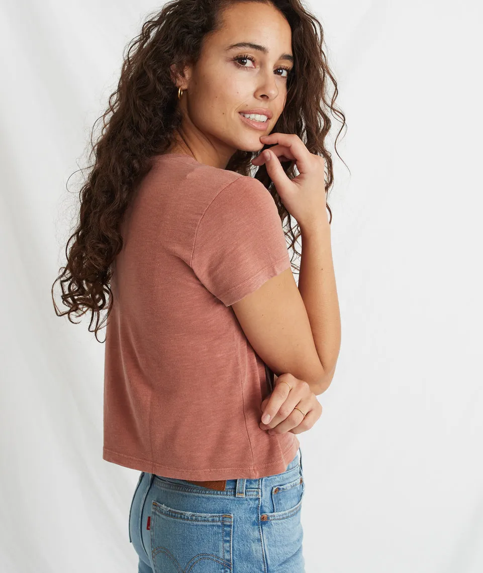 Crop Pocket Tee in Baked Clay sold by Marine Layer product image thumbnail 2