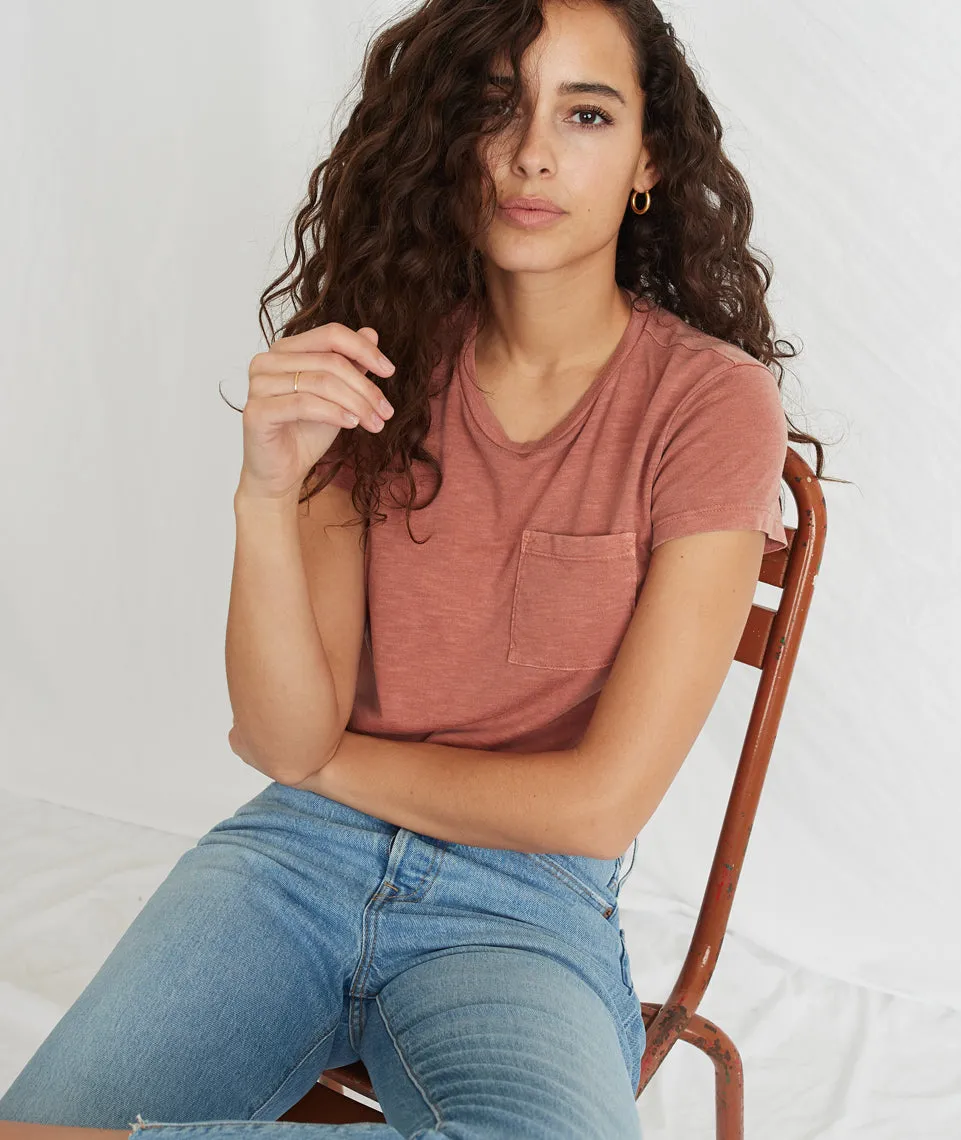 Crop Pocket Tee in Baked Clay sold by Marine Layer product image thumbnail 3