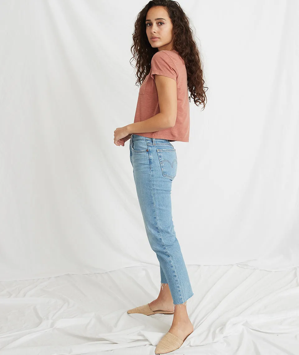 Crop Pocket Tee in Baked Clay sold by Marine Layer product image thumbnail 5