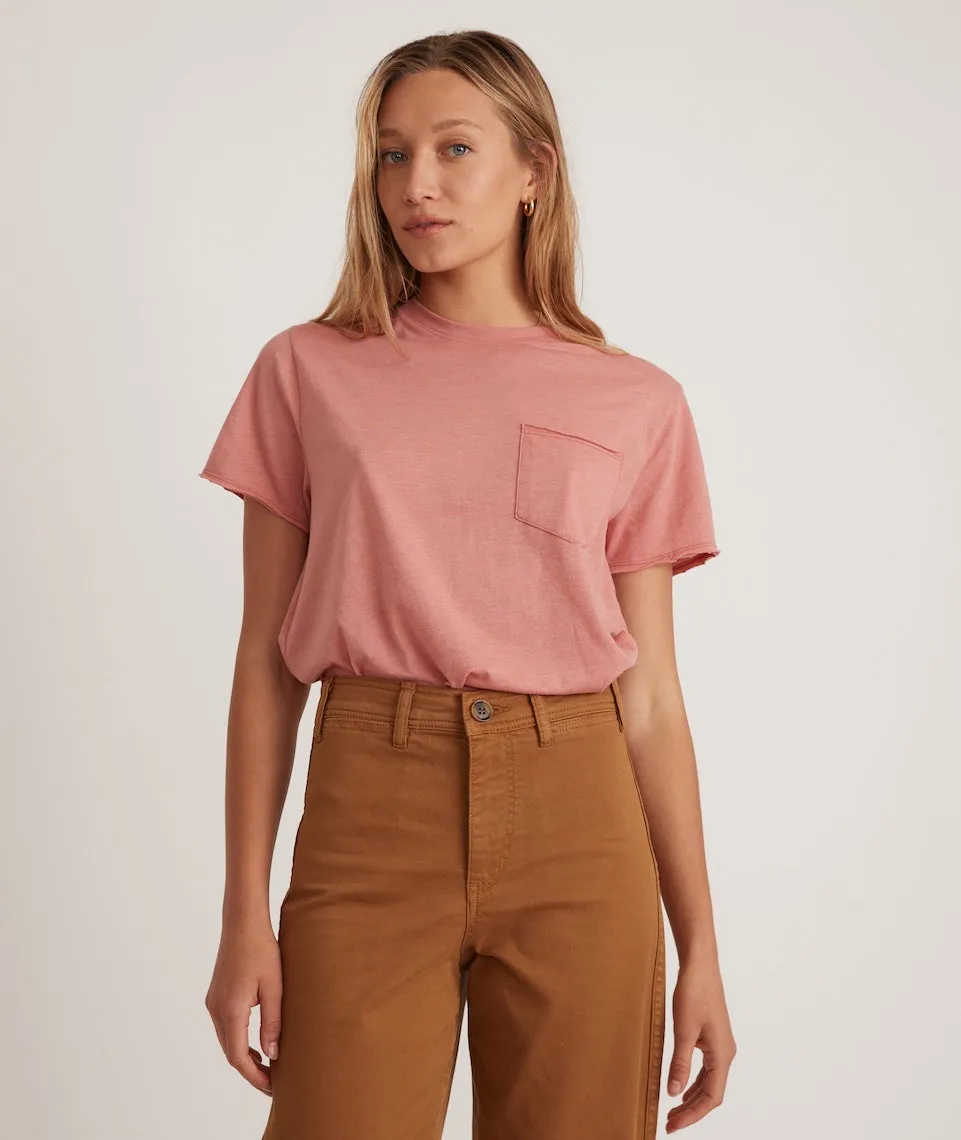 Boyfriend Crew Tee in Barn Red sold by Marine Layer