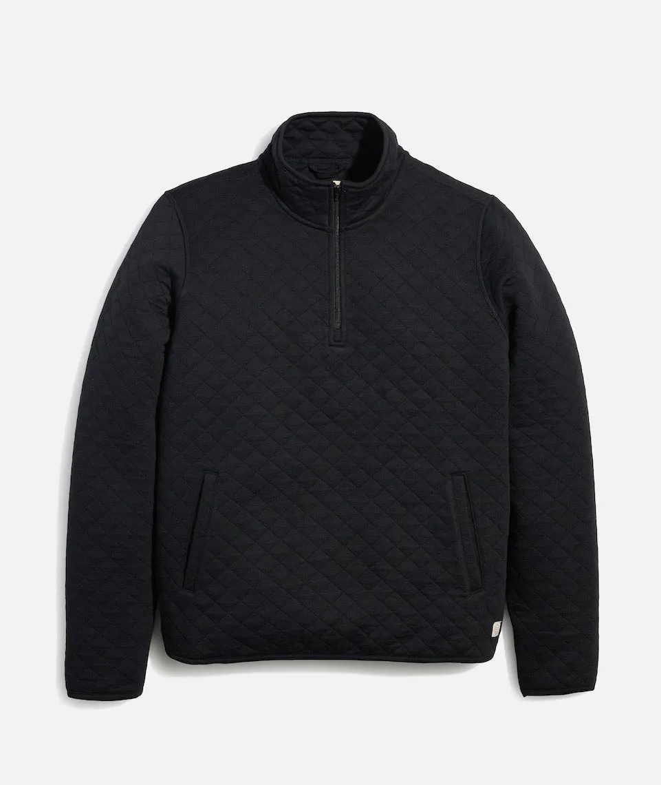 Men's Corbet Quarter Zip Pullover in Black sold by Marine Layer