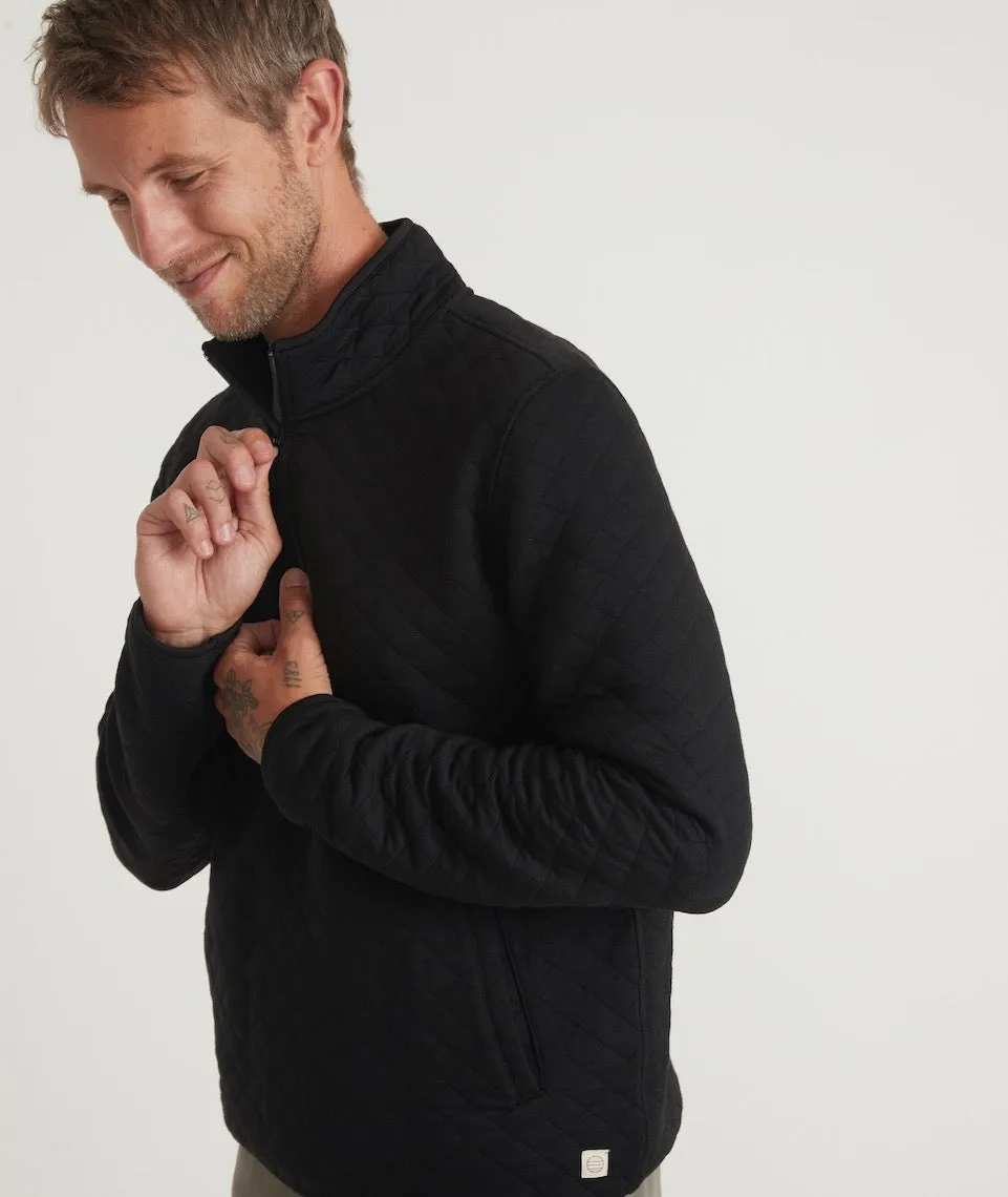 Men's Corbet Quarter Zip Pullover in Black sold by Marine Layer product image thumbnail 4