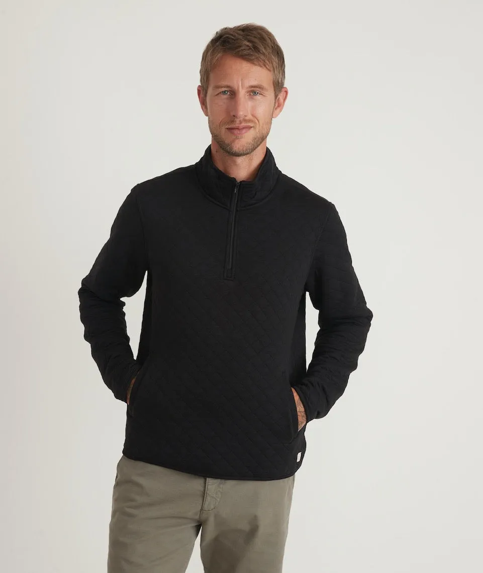 Men's Corbet Quarter Zip Pullover in Black sold by Marine Layer product image thumbnail 3