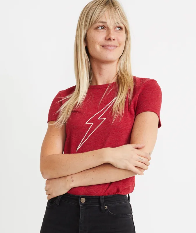 Electric Graphic Tee in Biking Red sold by Marine Layer