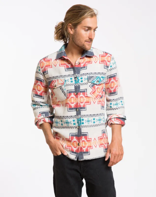 The Holbrook Aztec Shacket sold by Marine Layer