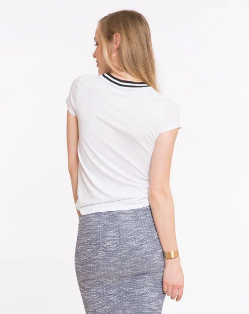 Riley Varsity Stripe Tee - White sold by Marine Layer product image thumbnail 3