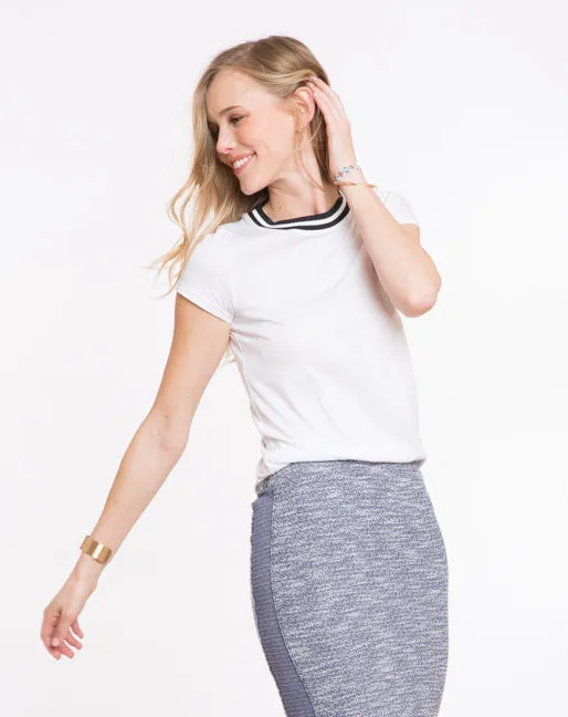 Riley Varsity Stripe Tee - White sold by Marine Layer product image thumbnail 4