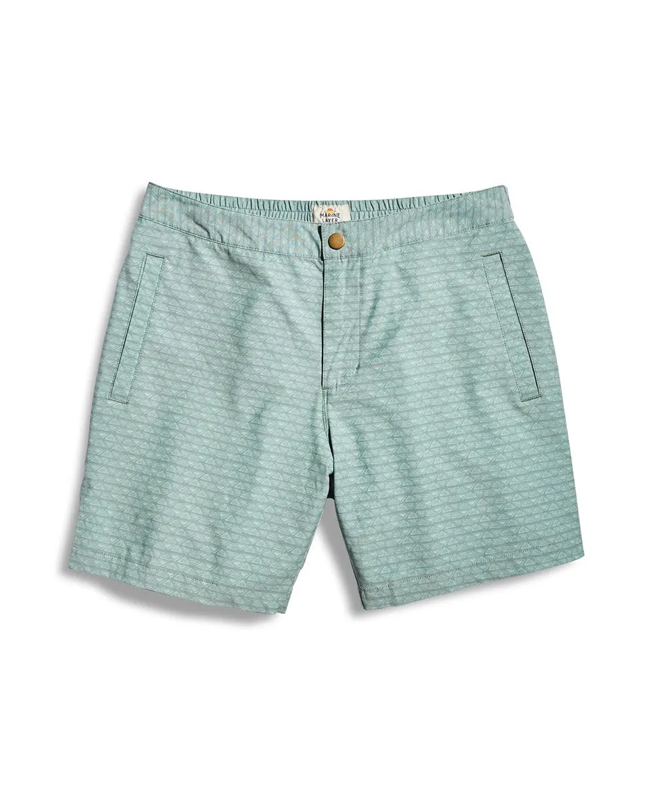 Summer Short in Green Print sold by Marine Layer