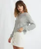 Olivia Crewneck Sweater in Light Heather Grey sold by Marine Layer