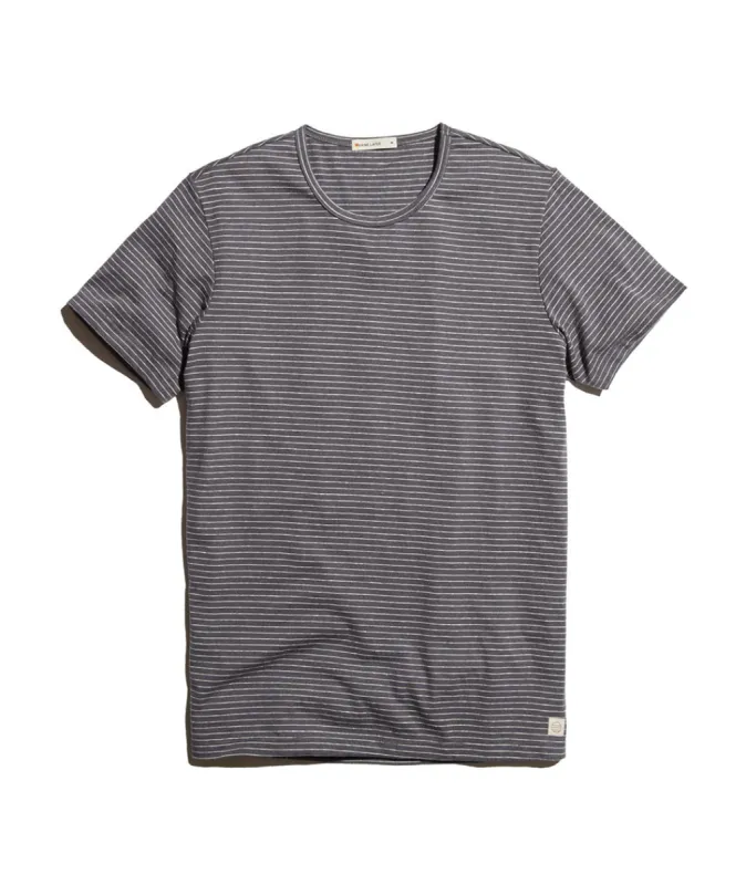 Signature Crewneck in Grey Stripe sold by Marine Layer