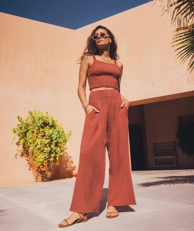 Sophia Double Cloth Palazzo Pant sold by Marine Layer