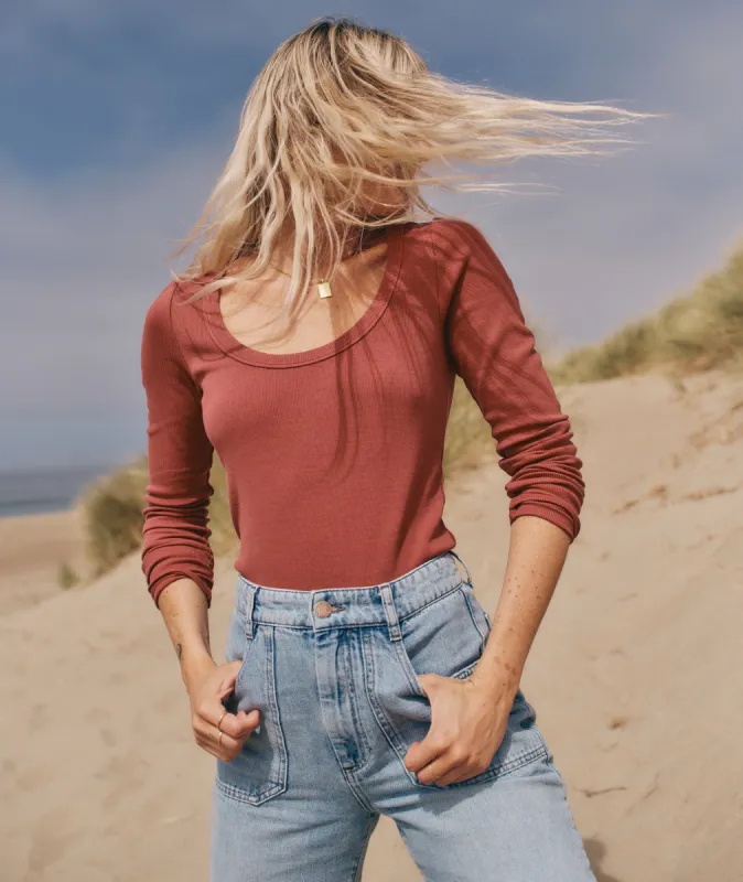 Lexi Rib Sun-In Scoop Tee sold by Marine Layer