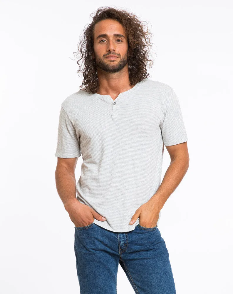 Shortsleeve Henley - Grey and White Stripe sold by Marine Layer product image thumbnail 2