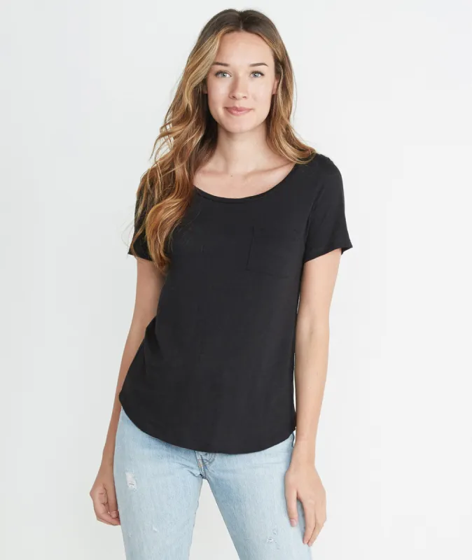 Boyfriend Pocket Tee - Black sold by Marine Layer