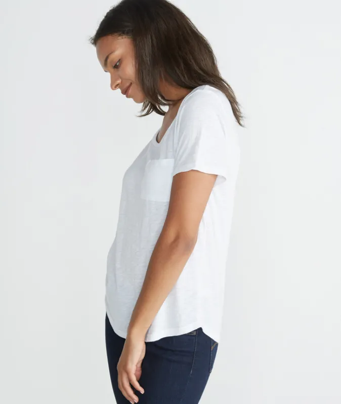 Boyfriend Pocket Tee - White sold by Marine Layer
