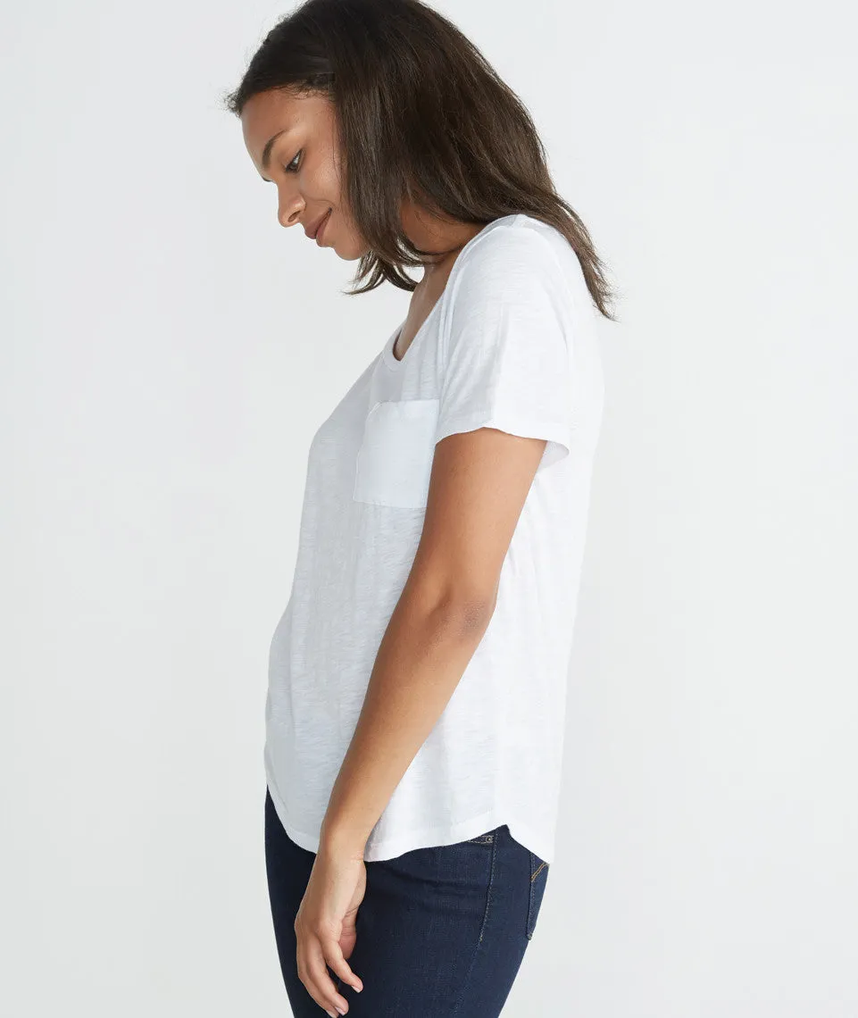 Boyfriend Pocket Tee - White sold by Marine Layer