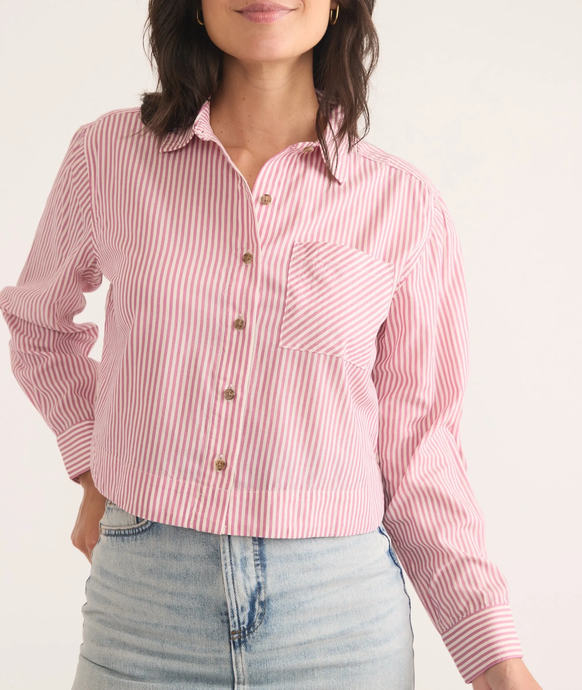 Mila Straight Hem Button Down sold by Marine Layer product image thumbnail 2