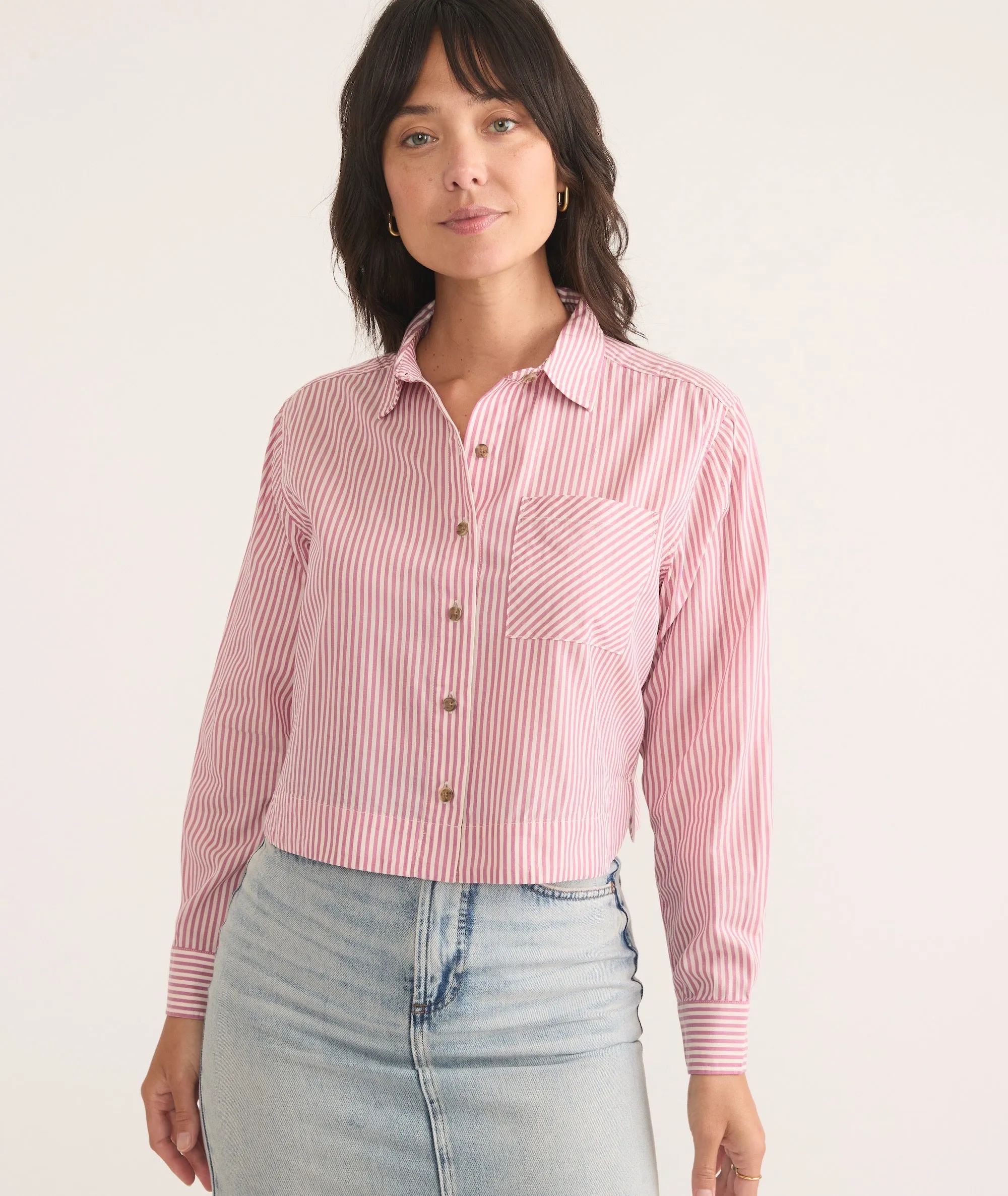 Mila Straight Hem Button Down sold by Marine Layer