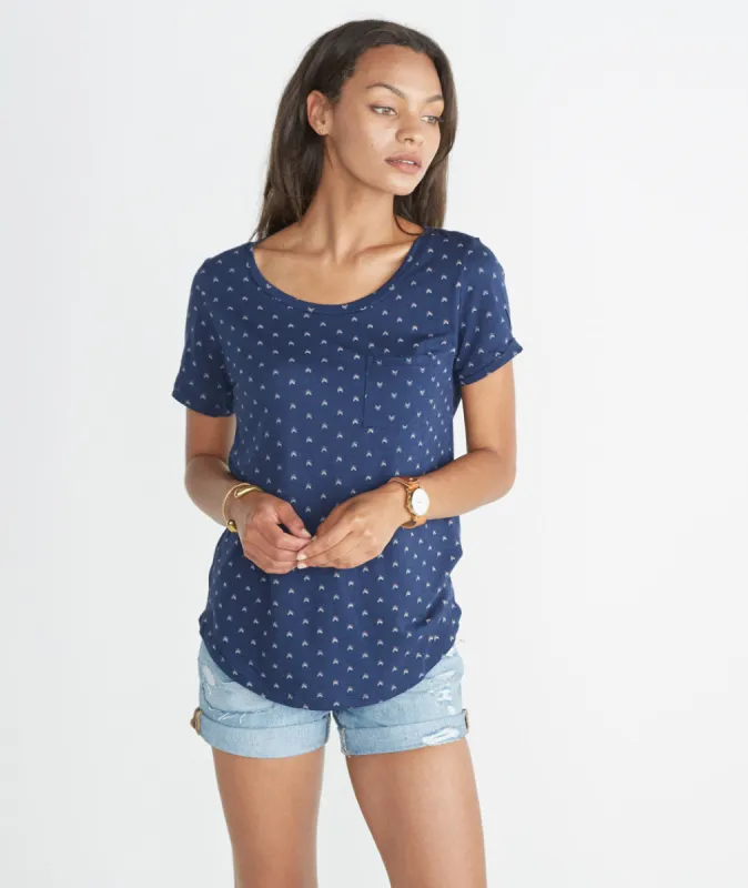 Vendetta Printed Boyfriend Pocket Tee sold by Marine Layer