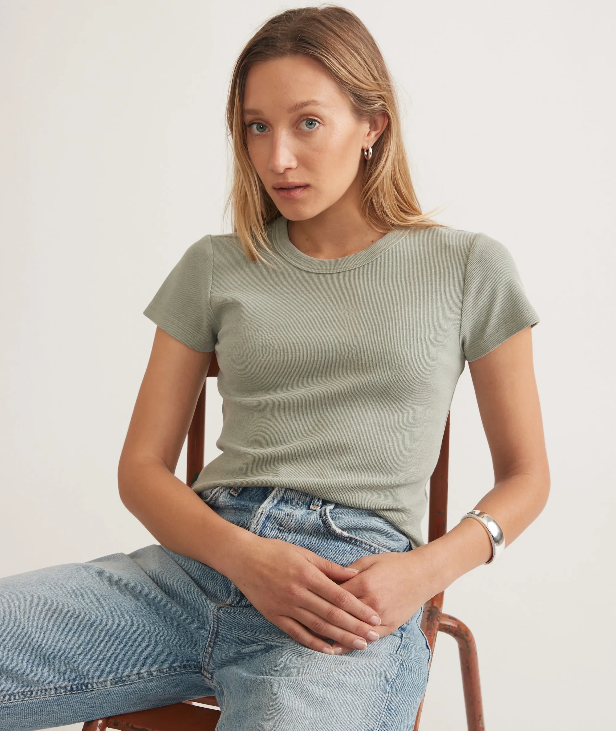 Lexi Rib Sun-In Crew Tee sold by Marine Layer product image thumbnail 2