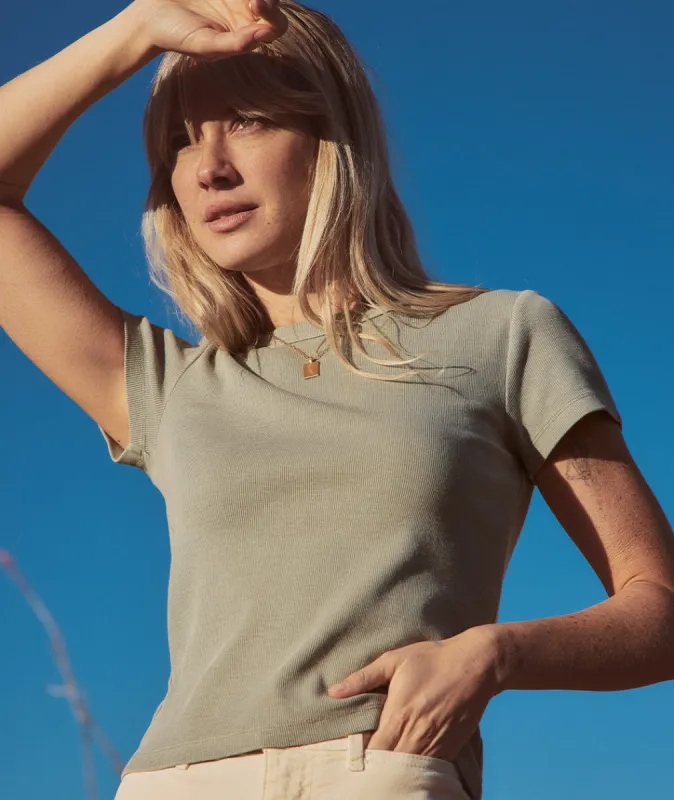 Lexi Rib Sun-In Crew Tee sold by Marine Layer