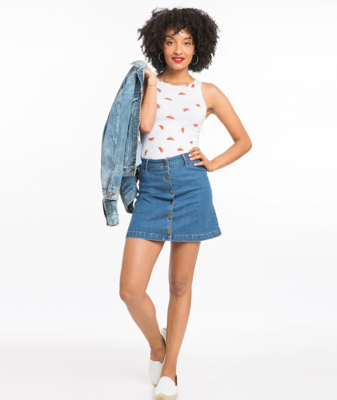 Jackie Denim Skirt sold by Marine Layer