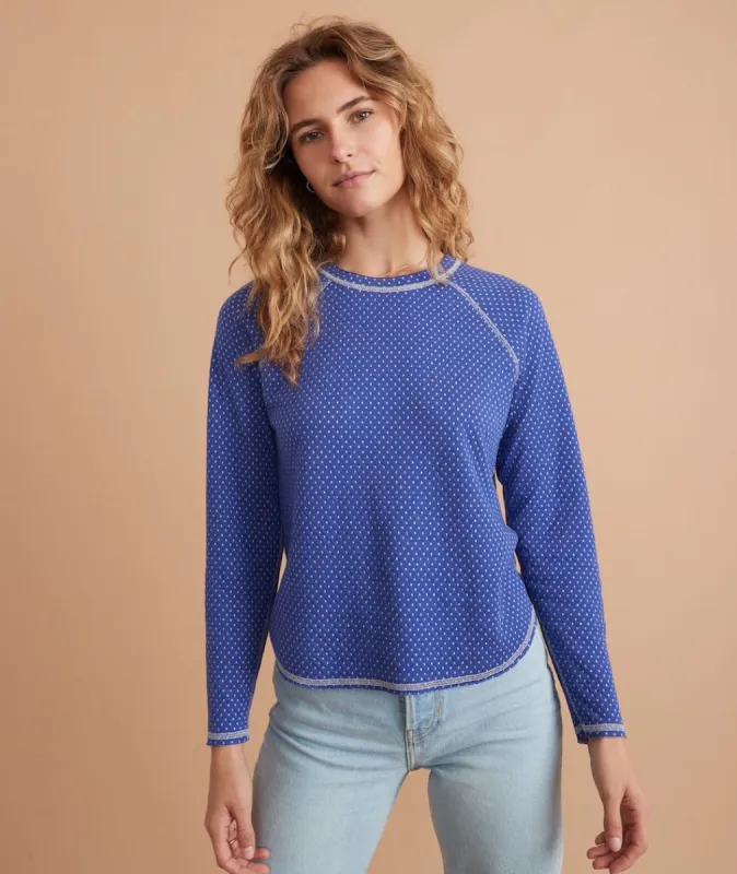Valery Reversible Top in Sapphire/Sapphire Heather sold by Marine Layer